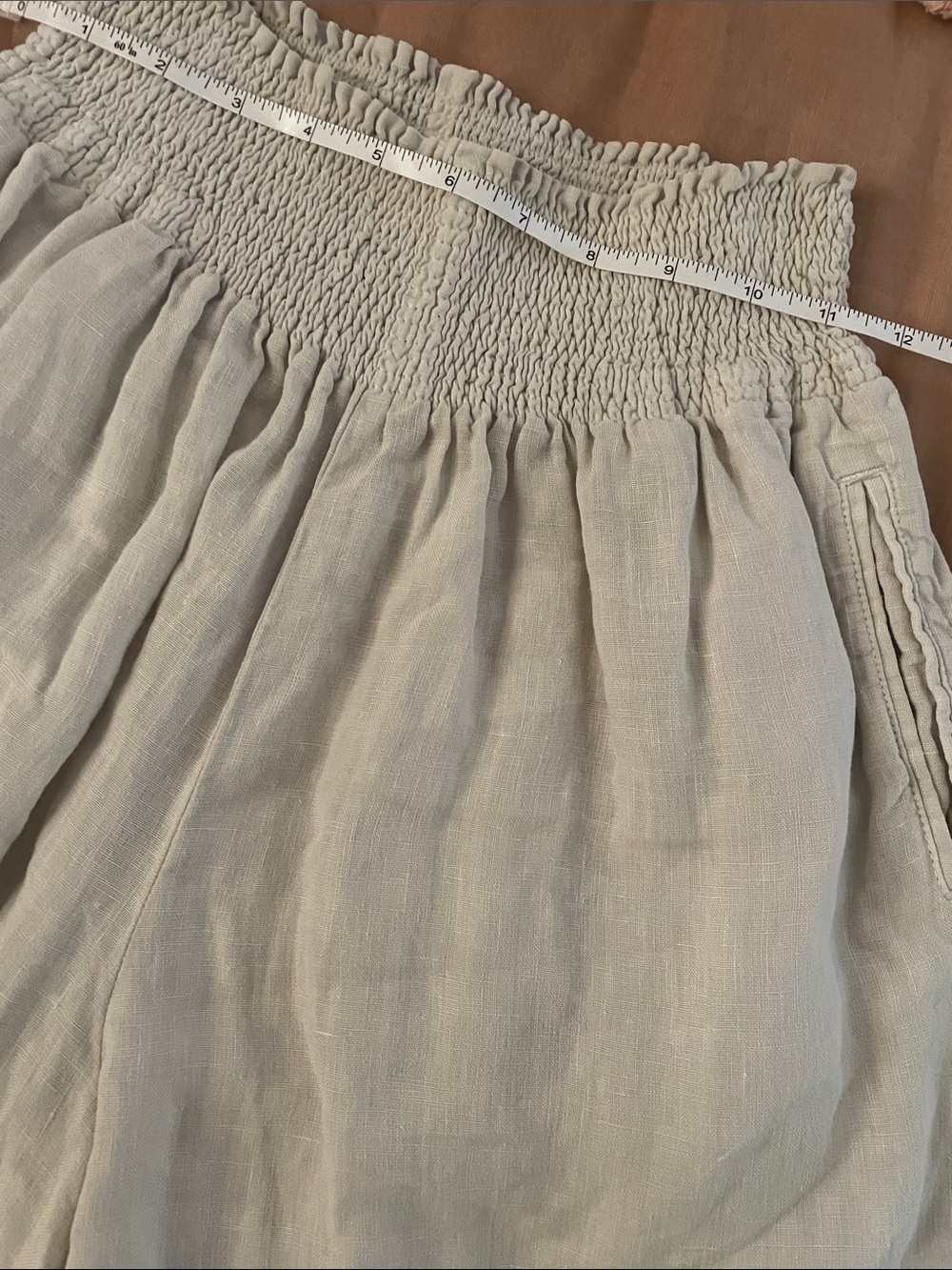 Smocked Waist Linen Pants S - Picture 5 of 9